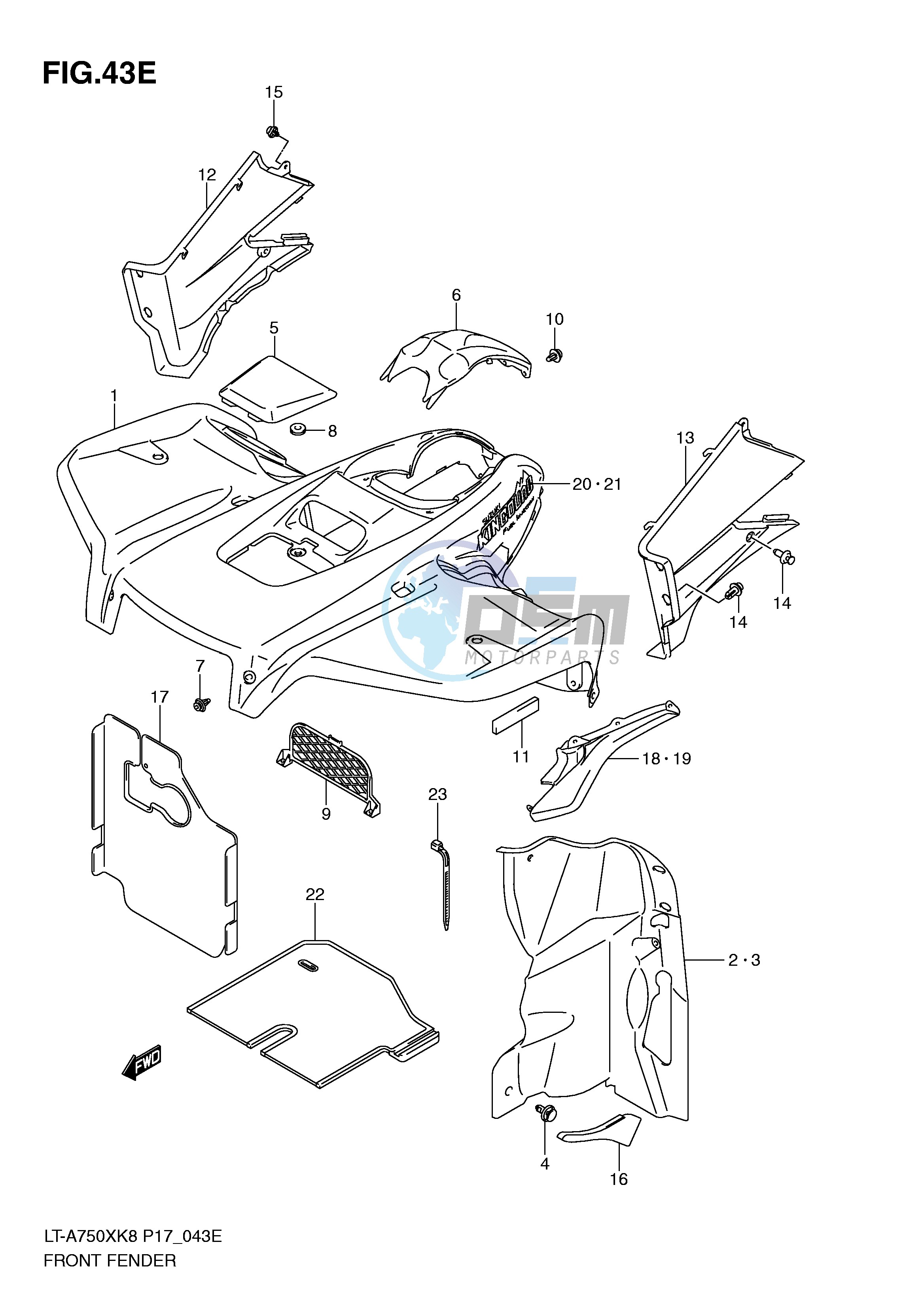 FRONT FENDER (LT-A750XL0 P17,P24)