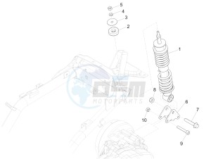 Liberty 125 4t 3v ie e3 drawing Rear suspension - Shock absorbers