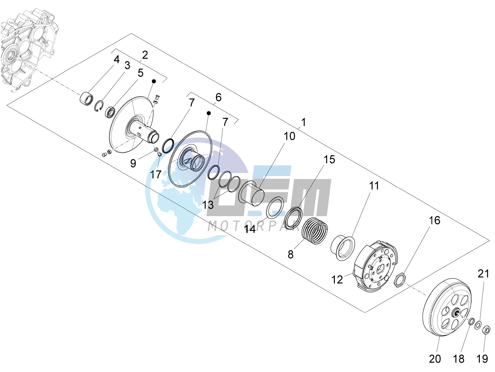 Driven pulley