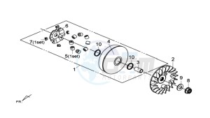 MAXSYM 600I ABS drawing CLUTCH / V BELT