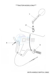 YFM700FWAD GRIZZLY 700 EPS (BDE2) drawing WVTA HANDLE SWITCH, CABLE