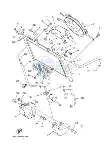 MT09 MT-09 900 (1RCN 1RCP) drawing RADIATOR & HOSE