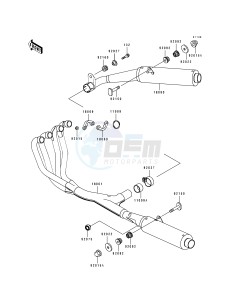 ZX 1100 F [GPZ 1100 ABS] (F1) [GPZ 1100 ABS] drawing MUFFLER-- S- -