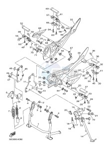 XJ6SA 600 DIVERSION (S-TYPE, ABS) (36DE 36DG) drawing STAND & FOOTREST