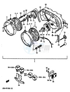 GSX-R1100 (G-H-J) drawing HEADLAMP