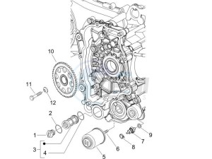 Fly 125 4t e3 drawing Flywheel magneto cover - Oil filter