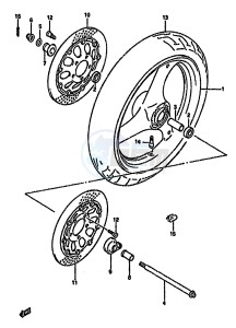 GSX750F (K-T) drawing FRONT WHEEL