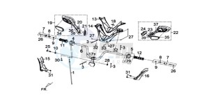 GTS 125I drawing HANDLEBAR / BRAKE LEVERS / MIRRORS