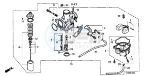 TRX250XA Australia - (U) drawing CARBURETOR