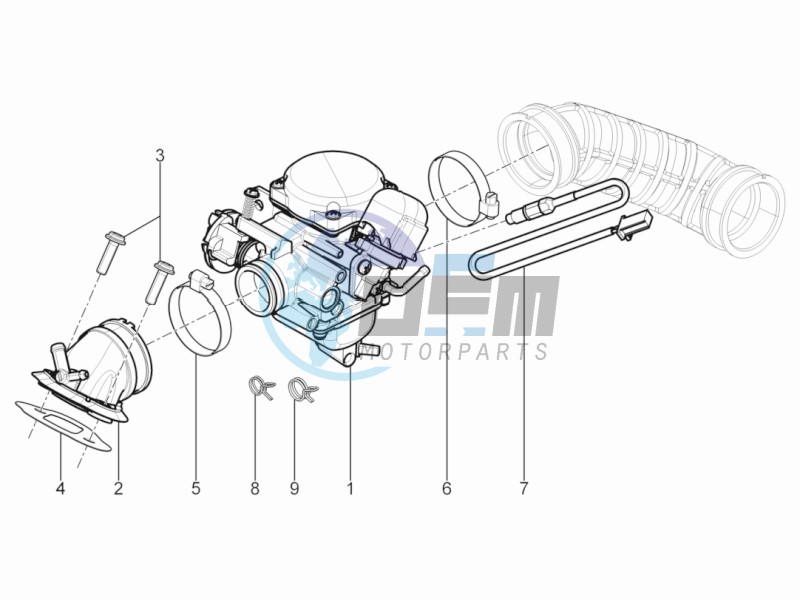 Carburettor assembly - Union pipe