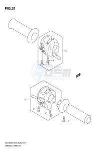 AN400 (E3-E28) Burgman drawing HANDLE SWITCH