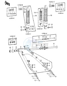 KZ 550 A (A1-A2) drawing SWING ARM_SHOCK ABSORBERS -- 80-81 A1_A2- -