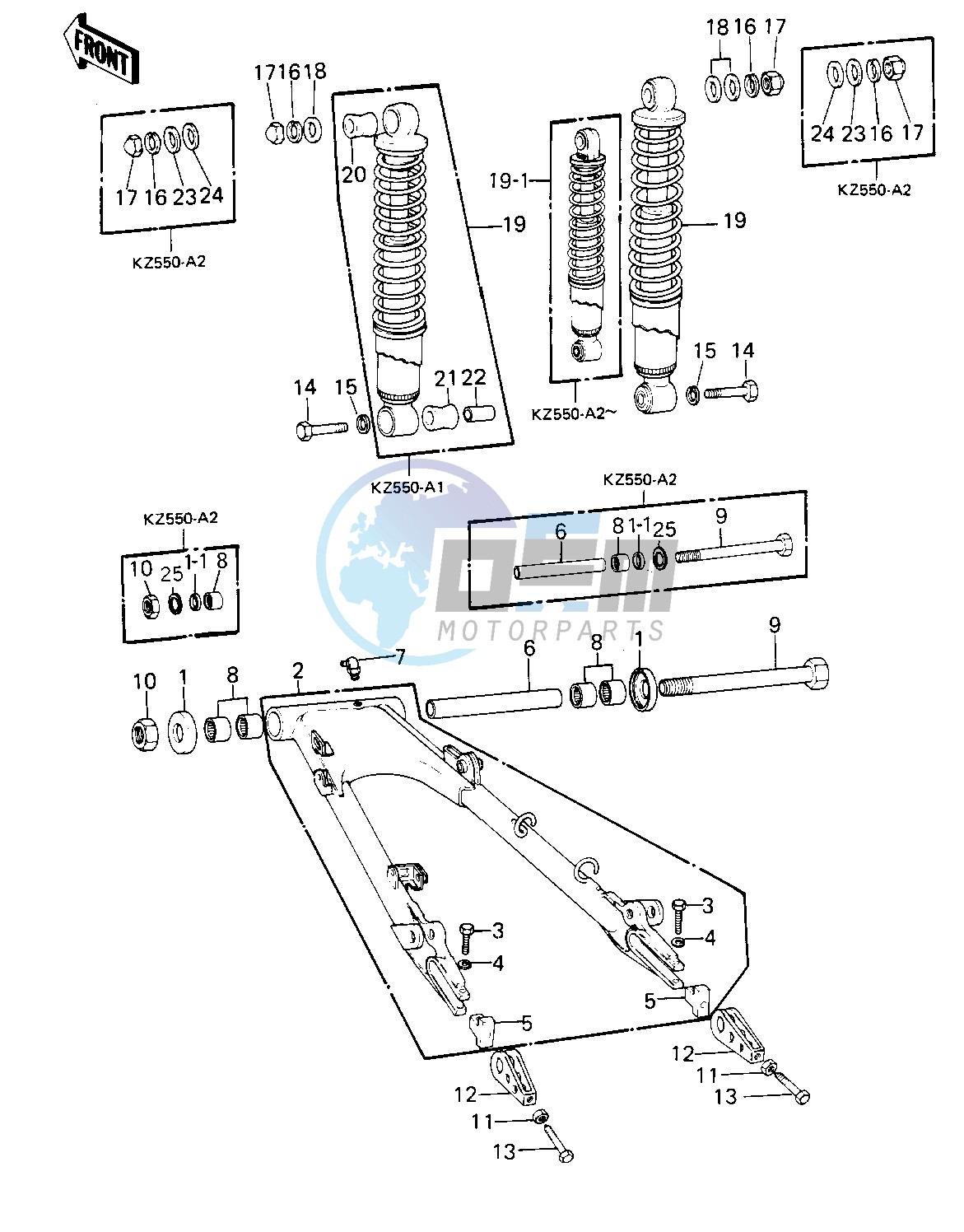 SWING ARM_SHOCK ABSORBERS -- 80-81 A1_A2- -