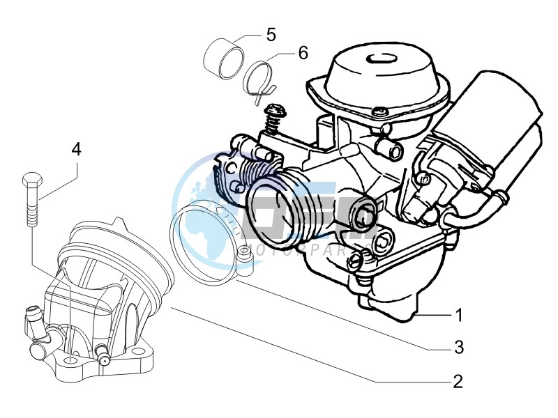 Carburettor assembly - Union pipe