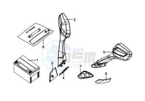 GTS 125 EVO drawing MIRRORS L / R / BATTERY