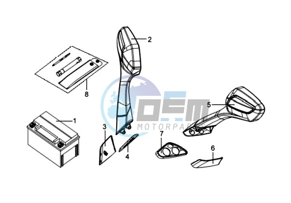 MIRRORS L / R / BATTERY