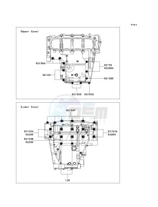 ZX636 C [NINJA ZX-6R] (C6F) D6F drawing CRANKCASE BOLT PATTERN