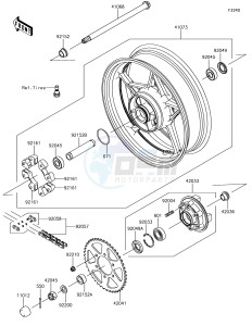 Z650 ER650HHF XX (EU ME A(FRICA) drawing Rear Hub