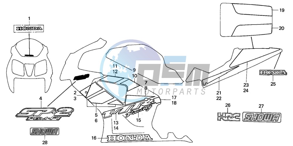 MARK/STRIPE(VTR1000SP2/3- E/ED/F/U)(VTR1000SP4/5/6)