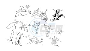 SENDA R-SM DRD RACING - 125 CC VTHDR2A1A VTHDR1A1A 4T drawing FRONT BODY