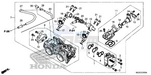 CB500FD CB500F UK - (E) drawing THROTTLE BODY