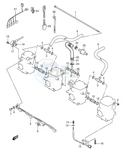 GSF600 (E2) Bandit drawing CARBURETOR FITTINGS (MODEL K3 K4)