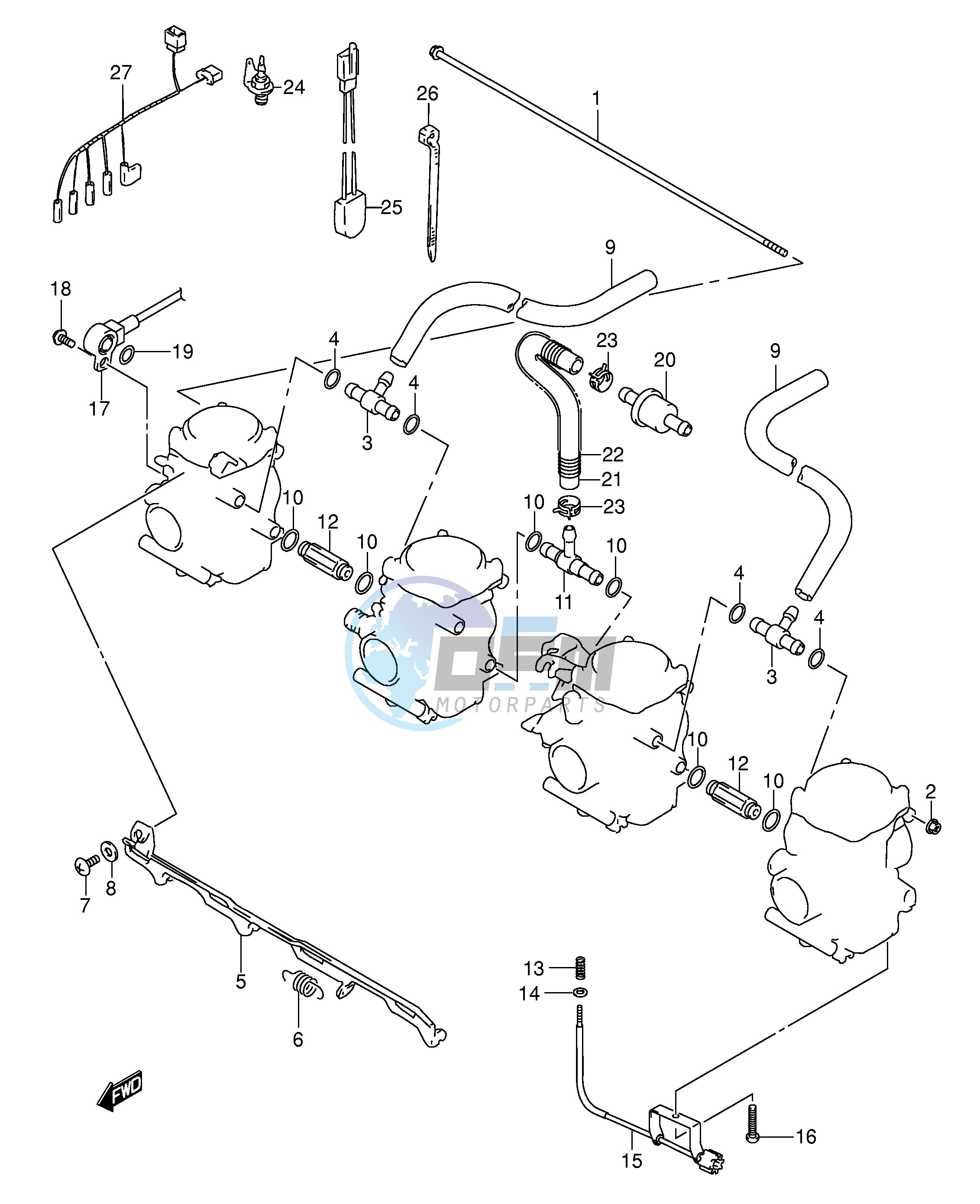 CARBURETOR FITTINGS (MODEL K3 K4)