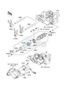 VN1700_VOYAGER_CUSTOM_ABS VN1700KBF GB XX (EU ME A(FRICA) drawing Gear Change Drum/Shift Fork(s)