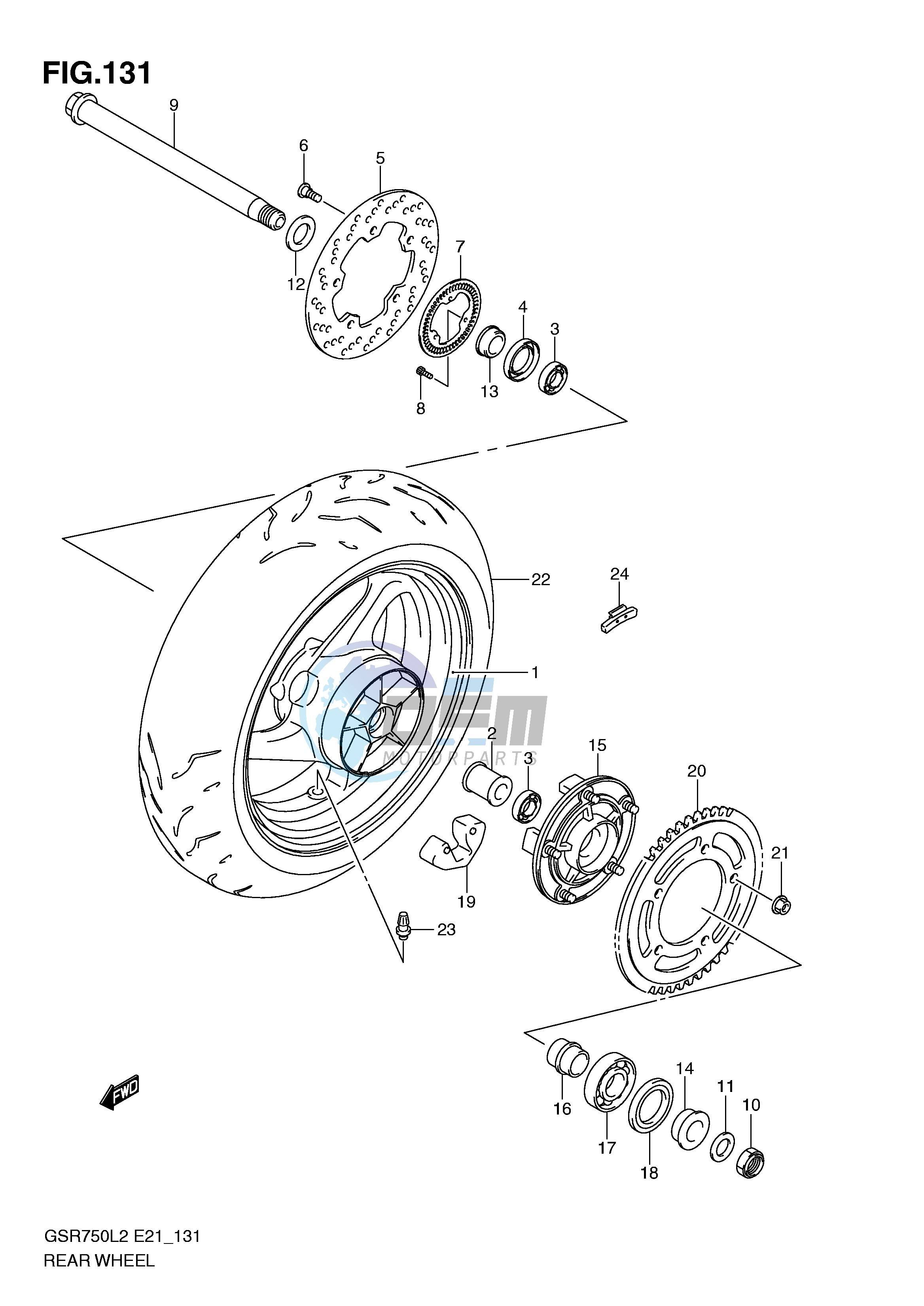 REAR WHEEL (GSR750AUEL2 E21)