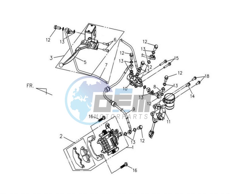 REAR BRAKE CALIPER / BRAKE MOUNT