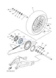 MT09A MT-09 ABS 900 (2DR1 2DR2) drawing REAR WHEEL