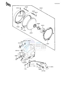 KZ 1100 D [SPECTRE] (D1-D2) [SPECTRE] drawing HEADLIGHT -- KZ1100-D2- -