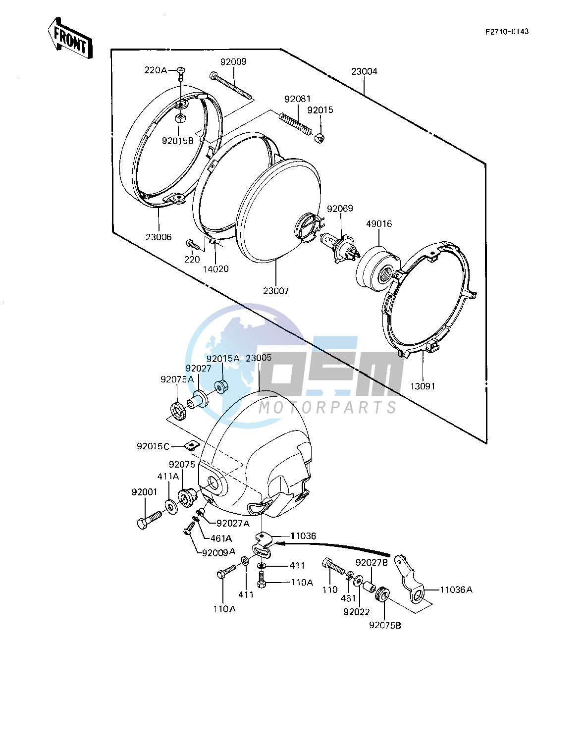 HEADLIGHT -- KZ1100-D2- -