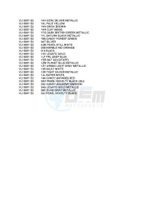 VL1500 (E2) drawing * COLOR CHART *