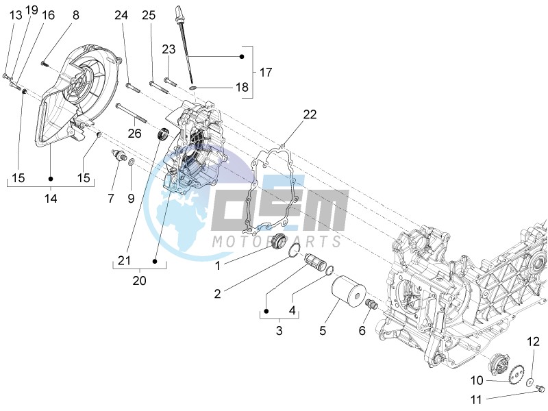 Flywheel magneto cover - Oil filter