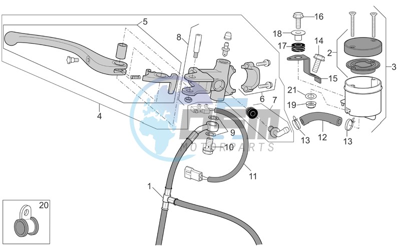 Front master brake cilinder