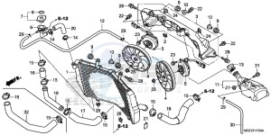 VFR1200FDF VFR1200F Dual Clutch E drawing RADIATOR