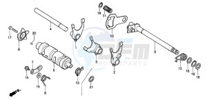 CG125 drawing GEARSHIFT DRUM