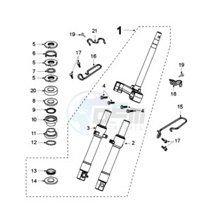 VIVA 3 L 4T SPORTLINE drawing FRONT FORK / STEERINGHEAD