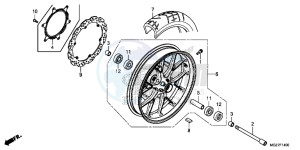 CB500XAF CB500X UK - (E) drawing FRONT WHEEL