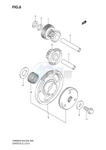 AN650 (E3-E28) Burgman drawing STARTER CLUTCH