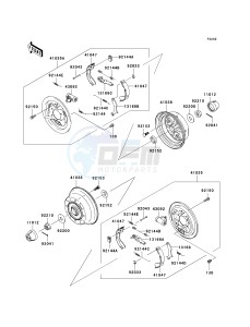 KAF 400 B [MULE 600] (B6F-B9F) B6F drawing REAR HUBS_BRAKES