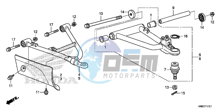 FRONT ARM (TRX680FAF,G,H,J)