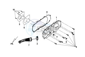 GTS 125I drawing CRANKCASE COVER LEFT