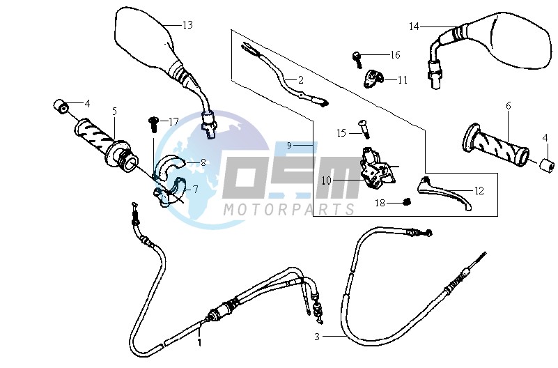 HANDLEBAR / CABLES / BRAKE LEVER