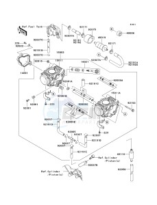 KSV 700 A [KFX 700] (A6F-A9F) A8F drawing CARBURETOR