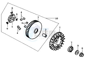 SUPER DUKE - 150 cc drawing DRIVING PULLEY