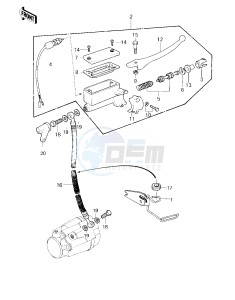 KZ 650 F (F1) drawing FRONT MASTER CYLINDER