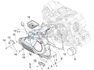 SRV 850 4t 8v e3 drawing Flywheel magneto cover - Oil filter