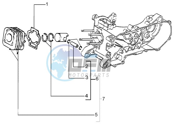 Cylinder-piston-wrist pin assy